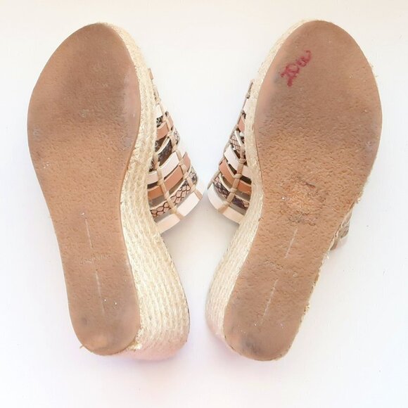 Dolce Vita Beige Platform Espadrille Wedge Heel Mule Sandals Slip-on Summer Shoe - Picture 7 of 16